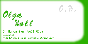 olga woll business card